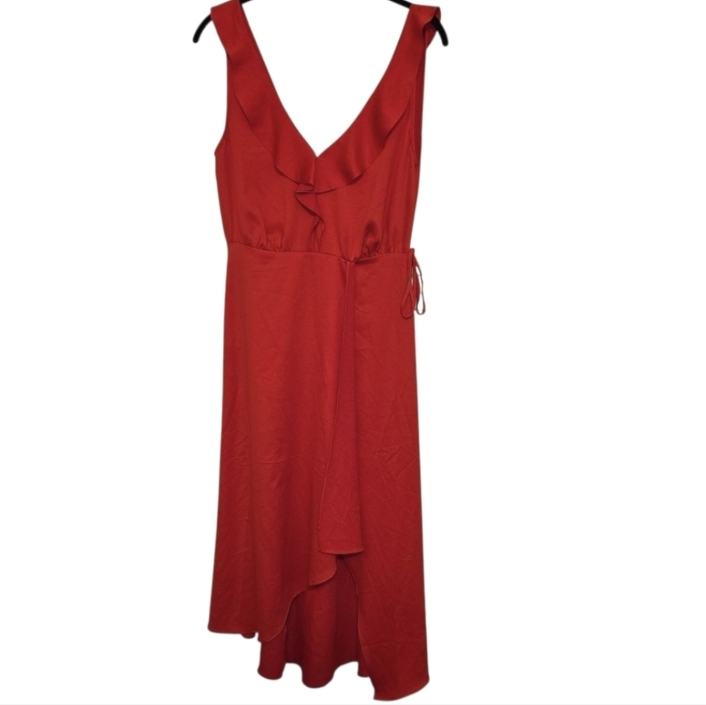 NWT French Connection Maudie Drape Sleeveless Wrap Dress Shanghai Red - Picture 4 of 12